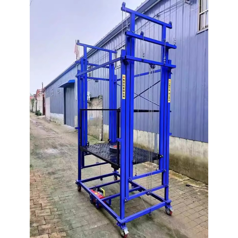 Elevador de andamio plegable eléctrico Plataforma elevadora móvil de 1,5-12 metros con ruedas portátil y adecuada para construcción.