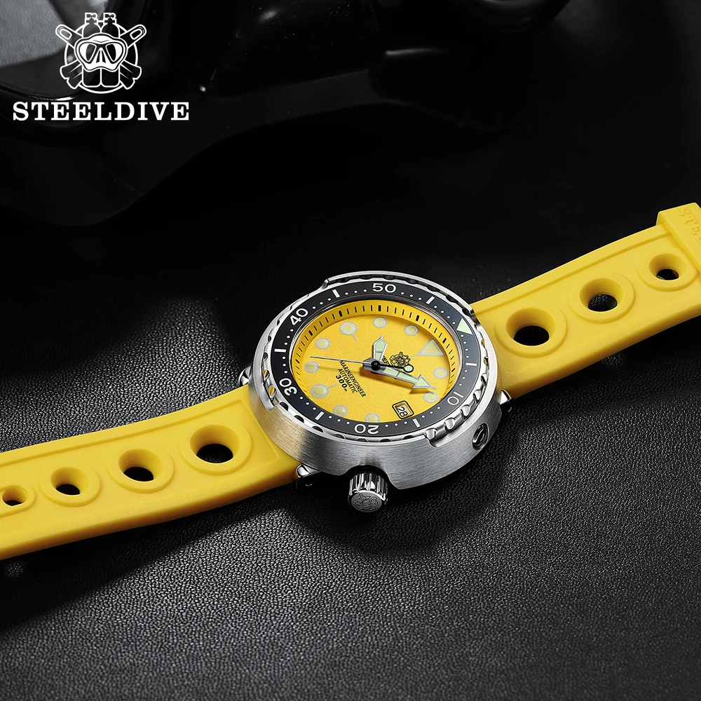 STEELDIVE 自動時計ストラップ交換用時計バンド自動時計 22 ミリメートルブレスレットブルーダイブウォッチラバーストラップ 20/22 ミリメートル