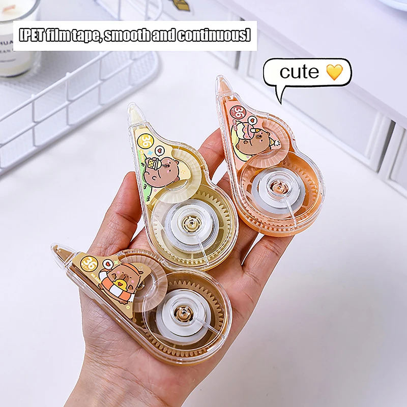 Capybara-Cinta correctora blanca de dibujos animados, pegatinas de decoración, regalo de papelería, papelería para estudiantes, suministros de oficina