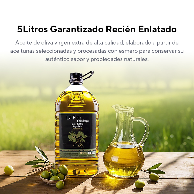 Aceite de oliva virgen extra flor de Malaga 5 litros garantizado recién enlatado