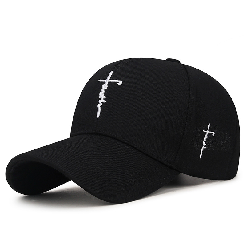 Fashion Cross Embroidered Baseball Hat Unisex Personality Hat Hip Hop Hat Outdoor Adjustable Sunscreen Hat Leisure Hat