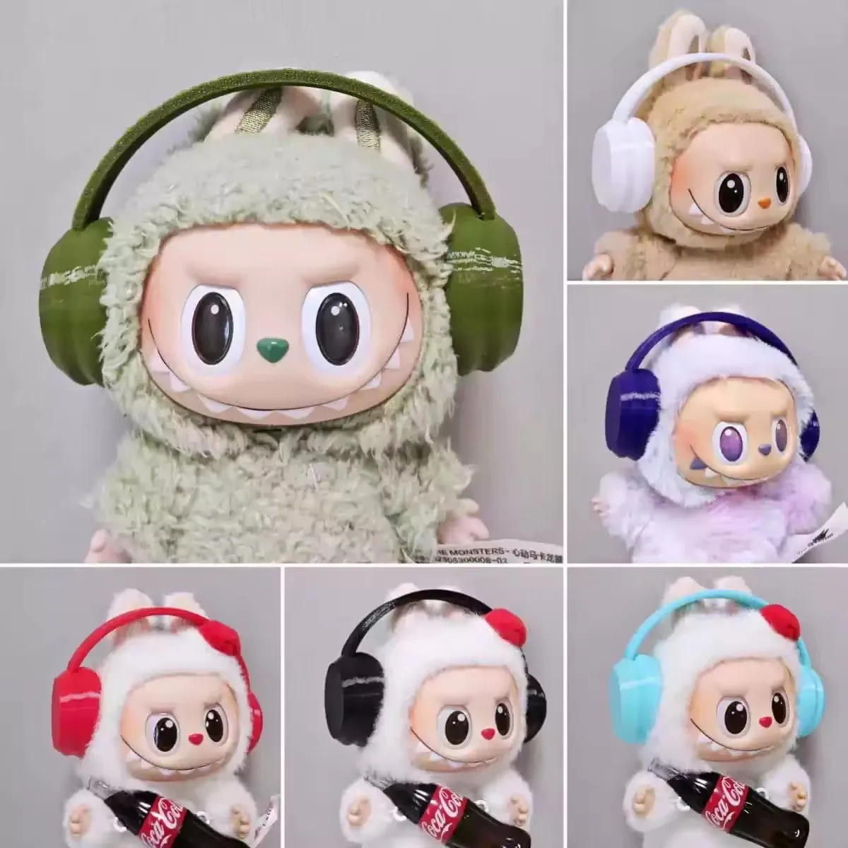 Für Labubu 17 cm Macaron Farbe Baumwolle Puppe Kopfhörer Zubehör 10 cm Mode Kopfhörer Nette Puppe Kopfhörer