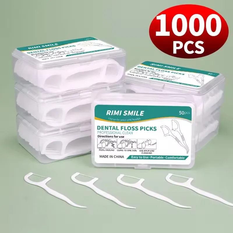 Caja de 1/3/6/20 de hilo Dental desechable portátil, palillo de dientes de plástico, palo de hilo Dental de alta tensión, caja de hilo Dental ﻿ Cuidado bucal