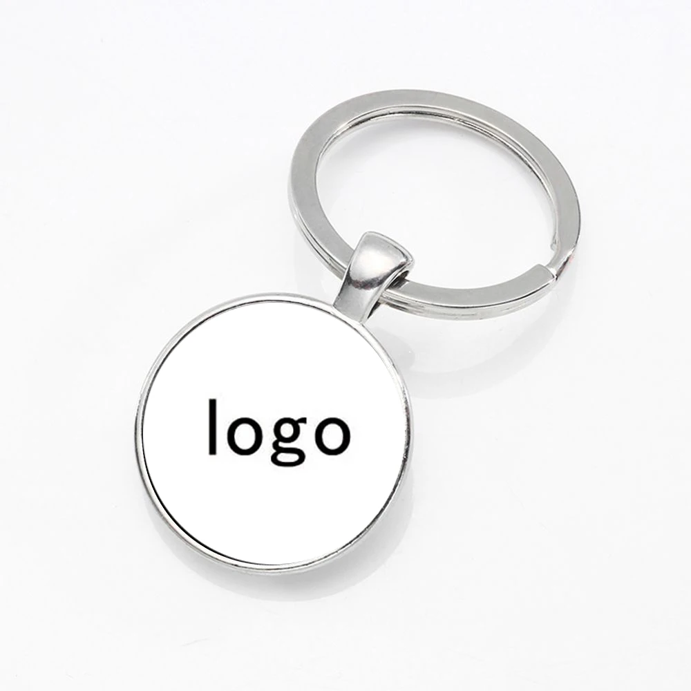 Personalisierter Logo-Schlüsselanhänger, Firmenlogo-Anpassung, Schwarz-Weiß-Foto, Farbfoto, private Anpassung
