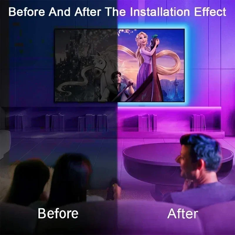 Rgb 5050 led luz de tira controle remoto app tv led backlight fita flexível usb 5v luz led para decoração sala jogos computador
