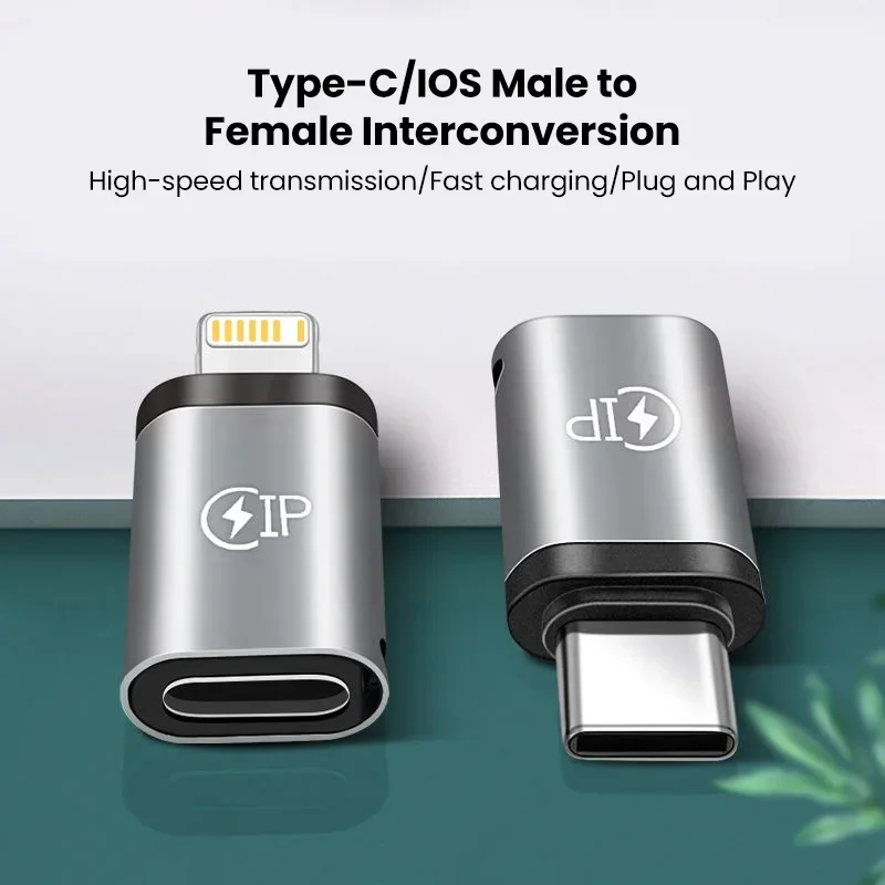 USB Cable Converter - Lightning To USB-C 20W Adapter for iPhone 15/14/13 Pro Max, Huawei, Xiaomi, Samsung