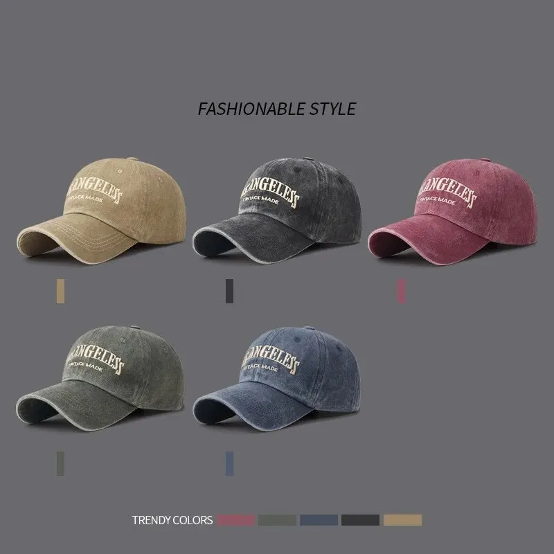 Neue weiche Top gewaschen Vintage beschichtete Stoff kappe drei dimensionale Stickerei Sonnenhut Distressed weiße lässige Baseball kappe