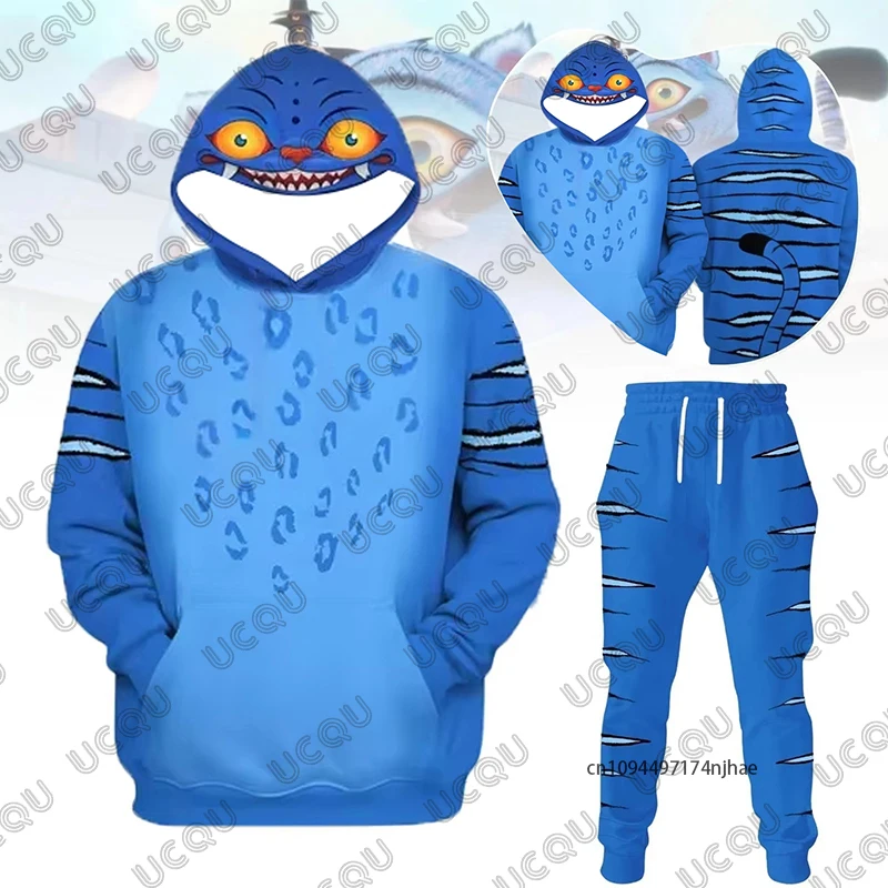 2026 Herren-Trainingsanzug Kpop Demon Hunter Derpy Tiger Print Herbst Winter Langarm-Hoodie + Hosen-Sets Freizeitanzug 2-teilige Sets
