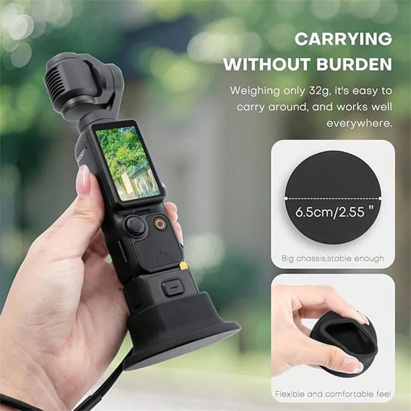 Base de soporte de cámara para DJI Osmo Pocket 3, soporte de escritorio estable antideslizante, apertura de carga reservada con base de silicona