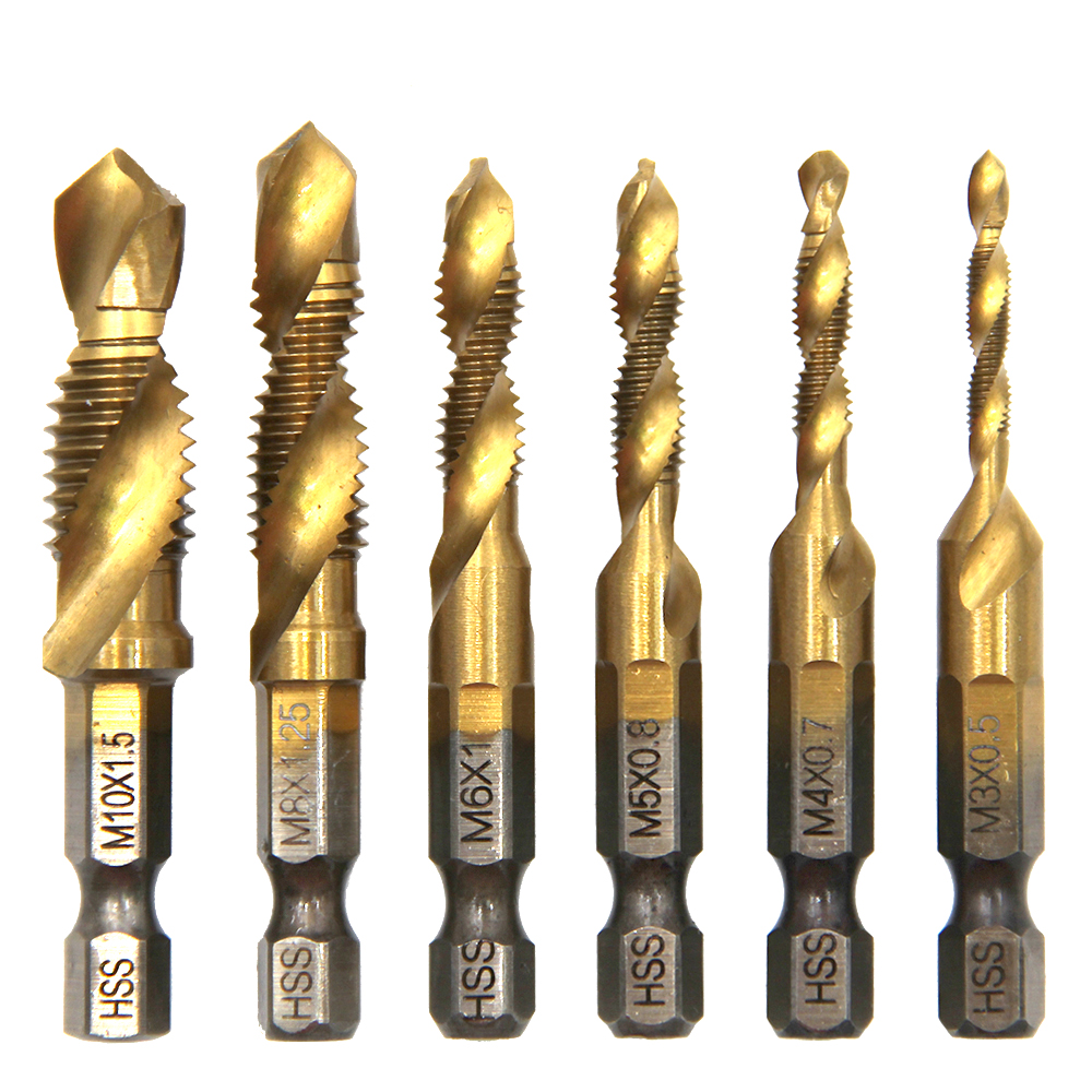 Multi functional HSS drilling tapping integrated spiral tap hand-held electric drill tap tool chamfer machine composite tap