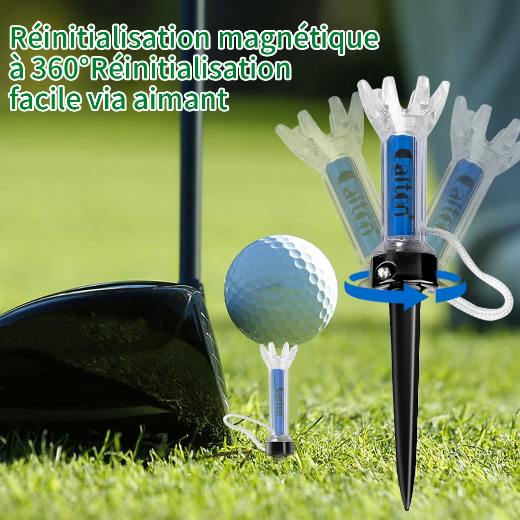 Caiton 5 pièces ensemble de t-shirts de golf en plastique magnétique, 360 °   Bounce, 3 tailles – Accessoires de golf haut de gamme pour améliorer la précision et les performances