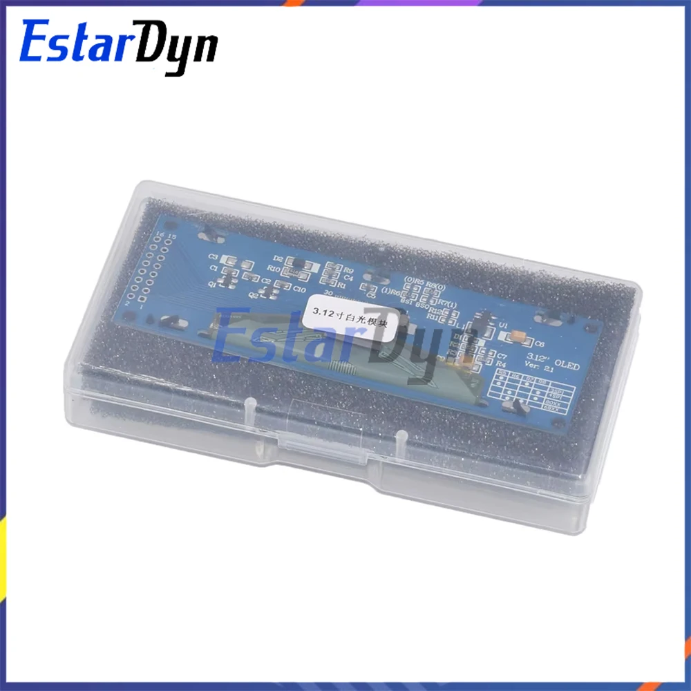 3.12 インチ OLED ディスプレイモジュール SSD1322 256x64 Arduino STM32 Raspberry Pi 用、SPI I2C インターフェイス、事前はんだ付けピンヘッダー付き