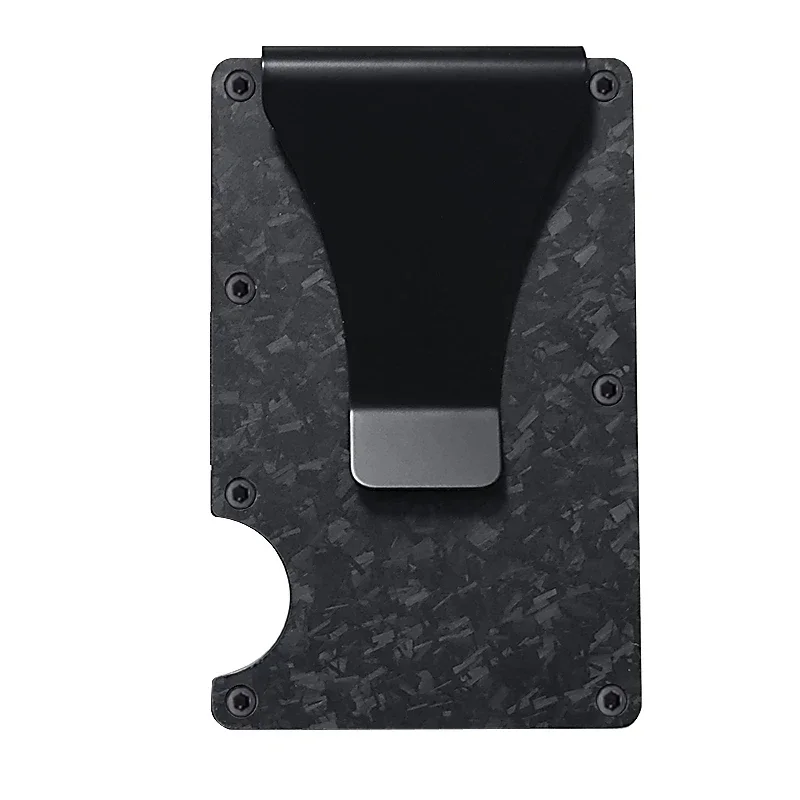 カーボンファイバーメタルミニマリストスリムクレジットカードホルダー財布カルテイラ男性用 Cartera Tarjetero Hombre RFID 銀行カードホルダーケース