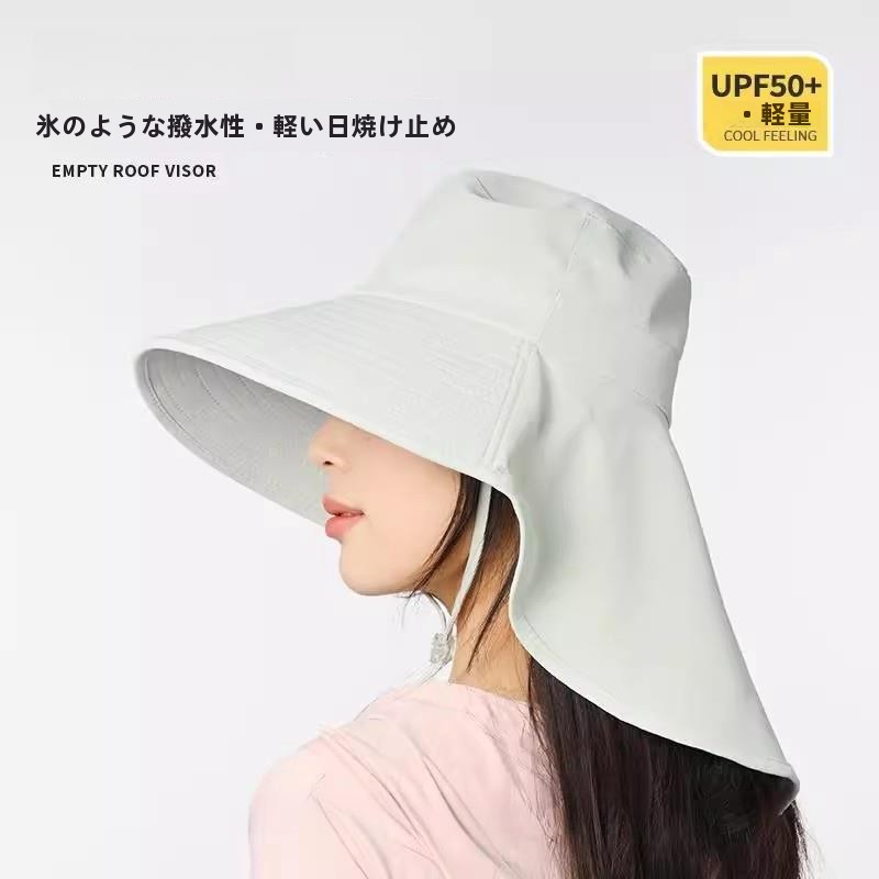 女性の大きなつばの日よけ帽子 UV 保護ネックカバー釣りキャップ夏の日よけ帽子スタイリッシュなアウトドアファッションアクセサリー