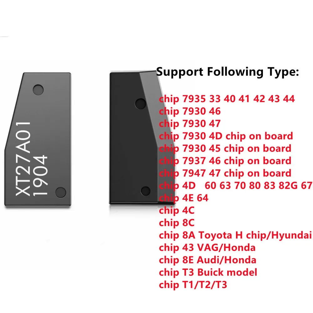 5- 100 peças xt27a vvdi super chip transponder xt27a01 super chip para id46/40/43/4d/8c/8a/t3/47 para vvdi mini ferramenta chave