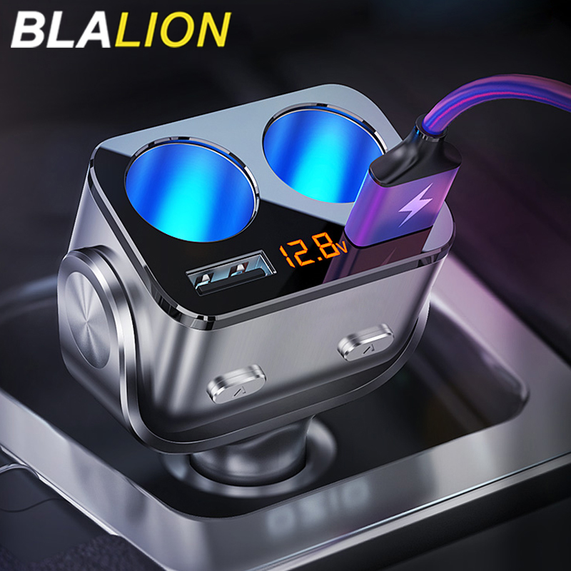 BLALION 車のシガージャックソケットアダプター自動シガーライター QC3.0 急速充電器デュアル USB 多機能ソケットスプリッター 12V 66 ワット