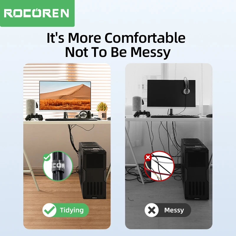 Rocoren ケーブルオーガナイザーワイヤーワインダー USB ケーブル管理充電器プロテクター電話マウスイヤホンケーブルホルダーコード保護