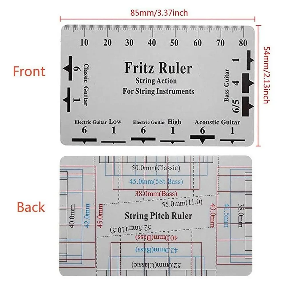 Miwayer Guitar Neck Notched Straight Edge Luthiers Tool with String Action Ruler Gauge For Gibson For Fender Electric Guitar