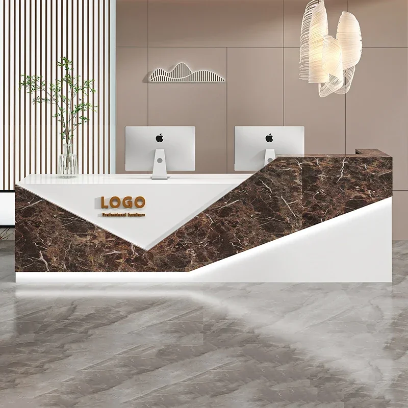 Reception frontale Bancone Vestiti Cosmetici Parrucchiere Ufficio Angolo di stoccaggio Salone di bellezza Reception Mostrador Cash Help