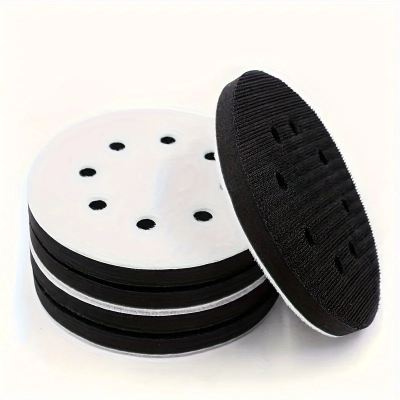 2 Pack Interface Pad 5 Inch 8 Holes Hook and Loop Soft Sponge Cushion Buffer Pads for Sanding Disc 125mm Orbital Sander Pads