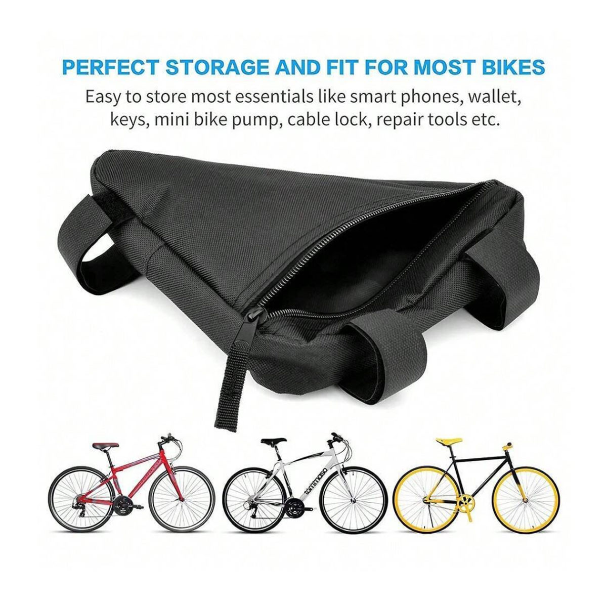 1pc Triangle Bicycle Front Beam Tool Pack Mountain Bike Saddle Bag Top Tube Horizontal Bar Bag Bicycle Accessories