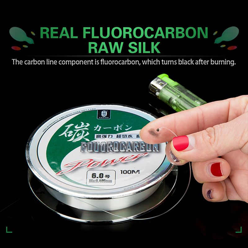 ZUKIBO 50M100M 100% Fluorocarbon Dây Câu Cá Nhật Bản Nhập Khẩu Sợi Carbon DÒNG 1-25Kg Nguyên Khối Đánh Chìm Dòng Câu Cá Biển