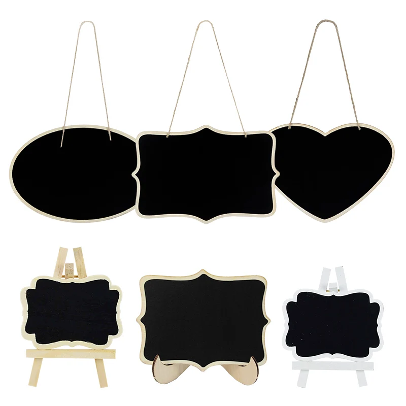 Pizarra de madera, tablero de mensajes Universal, pizarra portátil para mesa de boda, letreros de tarjetas, decoración artesanal para fiesta de Navidad, placa colgante