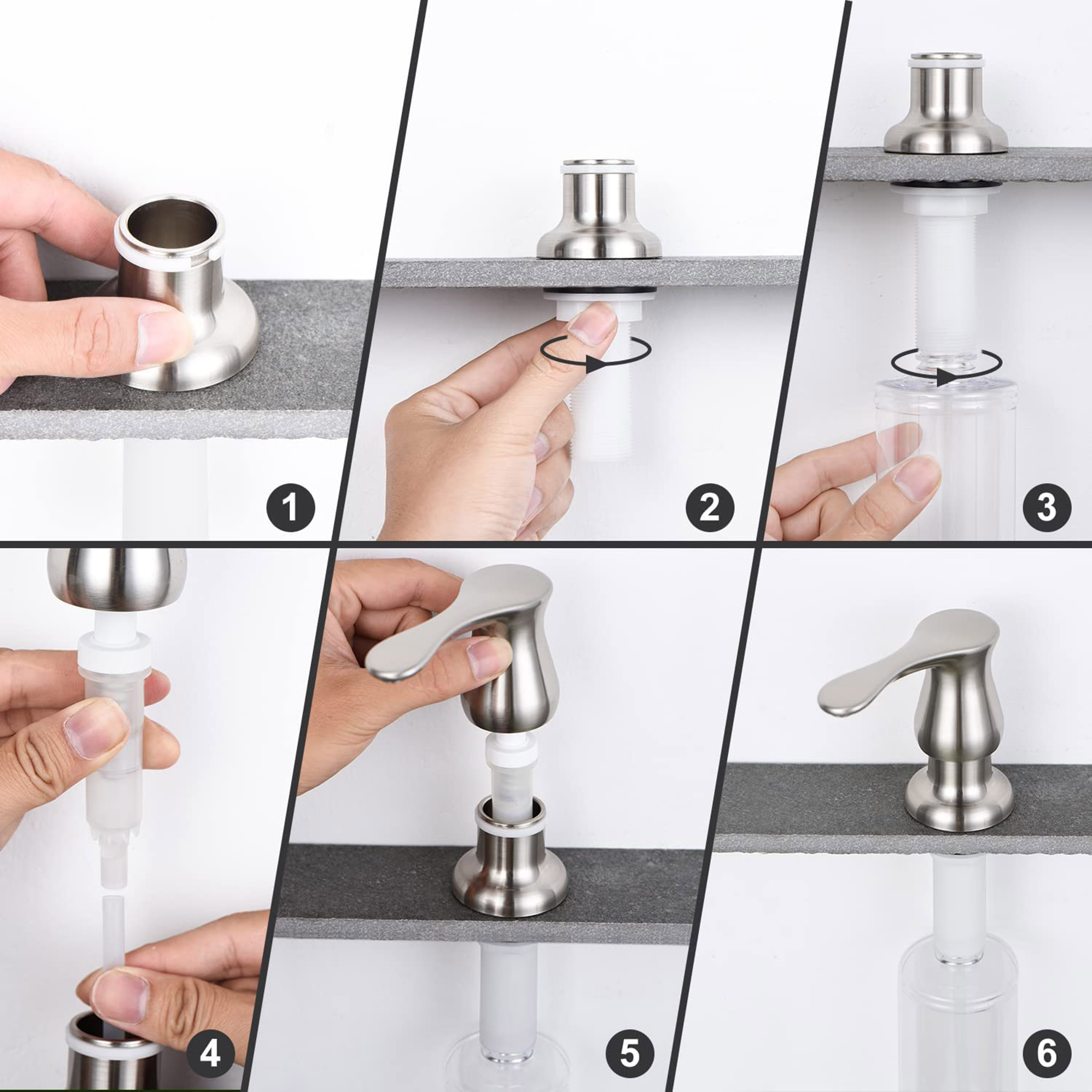 Efficient 500ml Press-Type Sink Soap Dispenser  Durable ABS Construction  Easy-Press Design  Kitchen and Bathroom Accessory