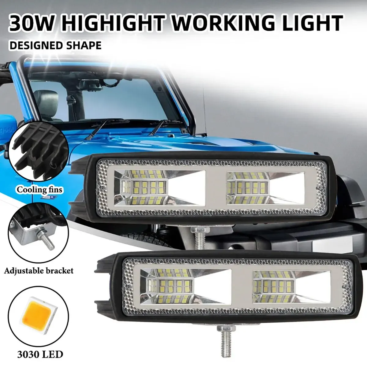 1PCS 72W 48W Luz Wrok LED Lightbar 2835LED 16SMD 24SMD Led Bar para Caminhão Trator SUV 4x4 Carro Levou Faróis Barra de Trabalho
