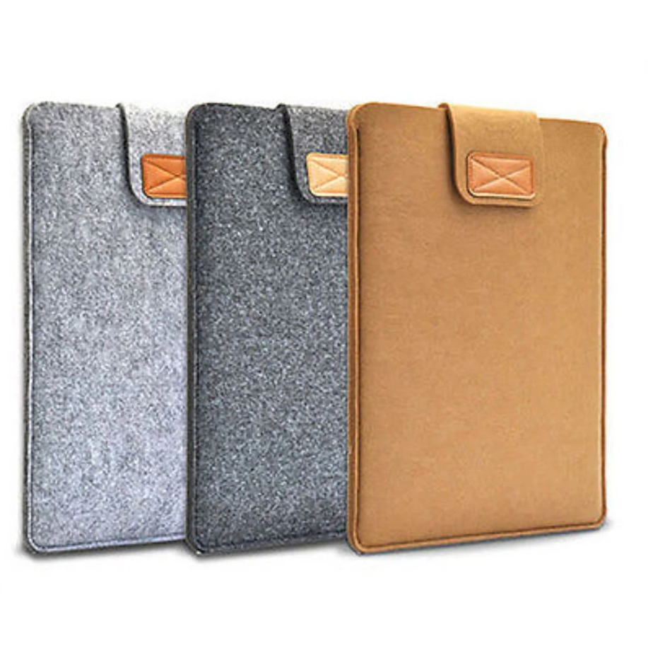 Bolsa protetora de feltro anti-arranhões, bolsa para laptop, tablet, capa de proteção, manga leve para 11 13 15 polegadas, ipad pro, kindle macbook