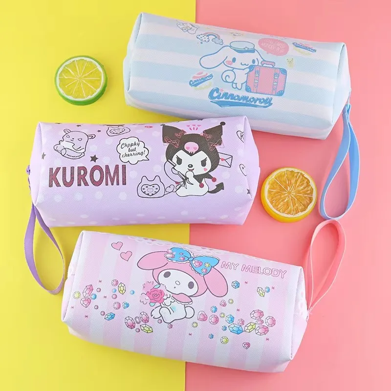 Astuccio Sanrio Cinnamoroll Hello Kitty Kuromi Melody Borsa per cancelleria PU Borsa per matite impermeabile Studente Matita di cancelleria