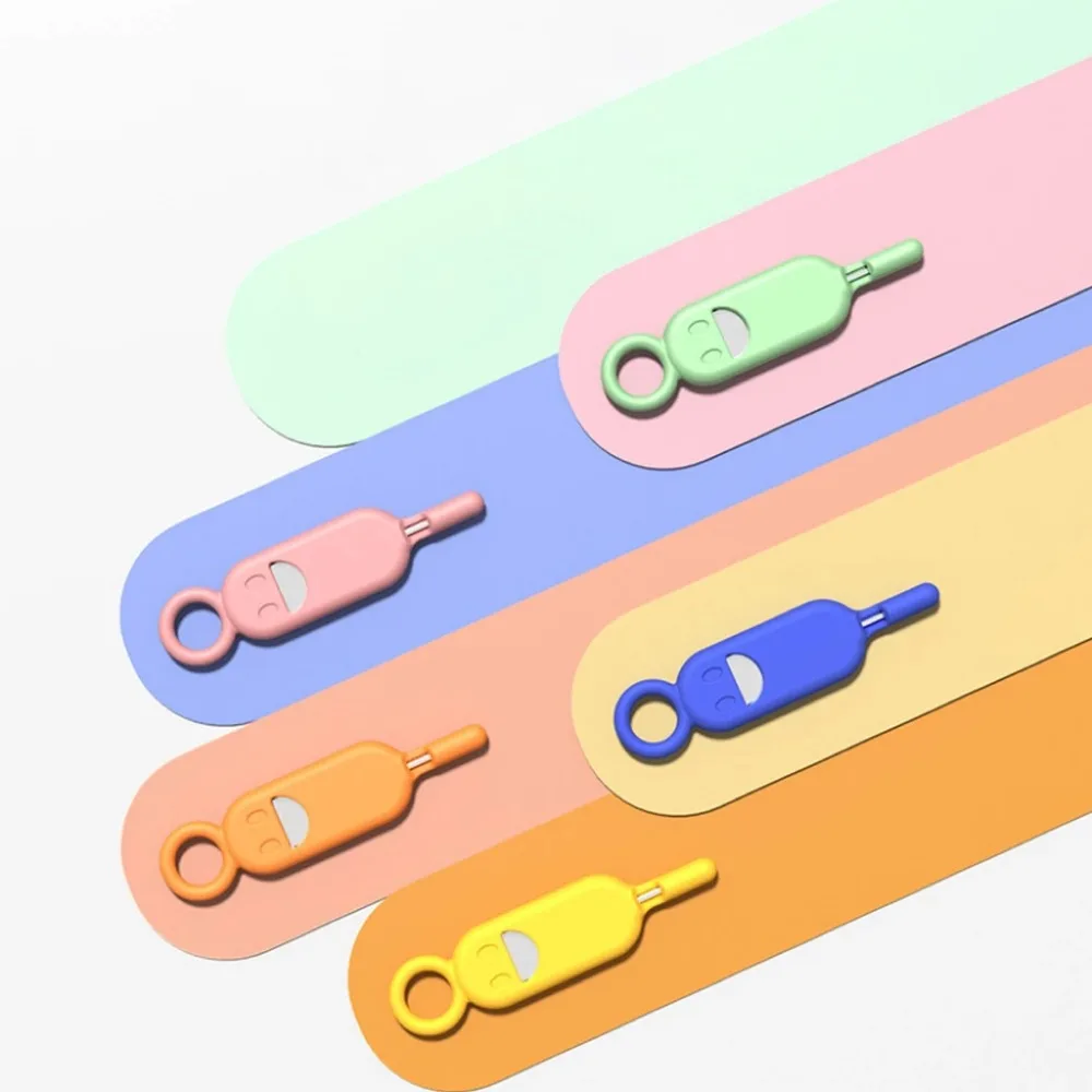 2 IN 1 SIM Card Removal Needle Pin Anti-Lost Cellphone Accessories Tray Ejector Needle Opener with Protector Holder Keyring