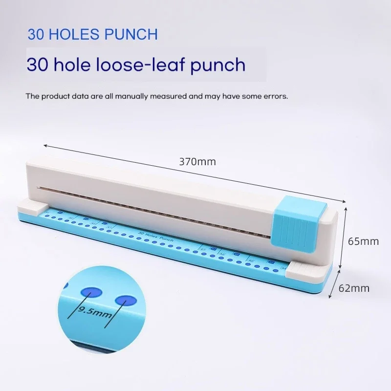New 30 Hole Punch A4 B5 A5 B6 A6 B7 A7 Paper DIY Hand Push Perforated Puncher School Stationery Loose Leaf Notebook Planner