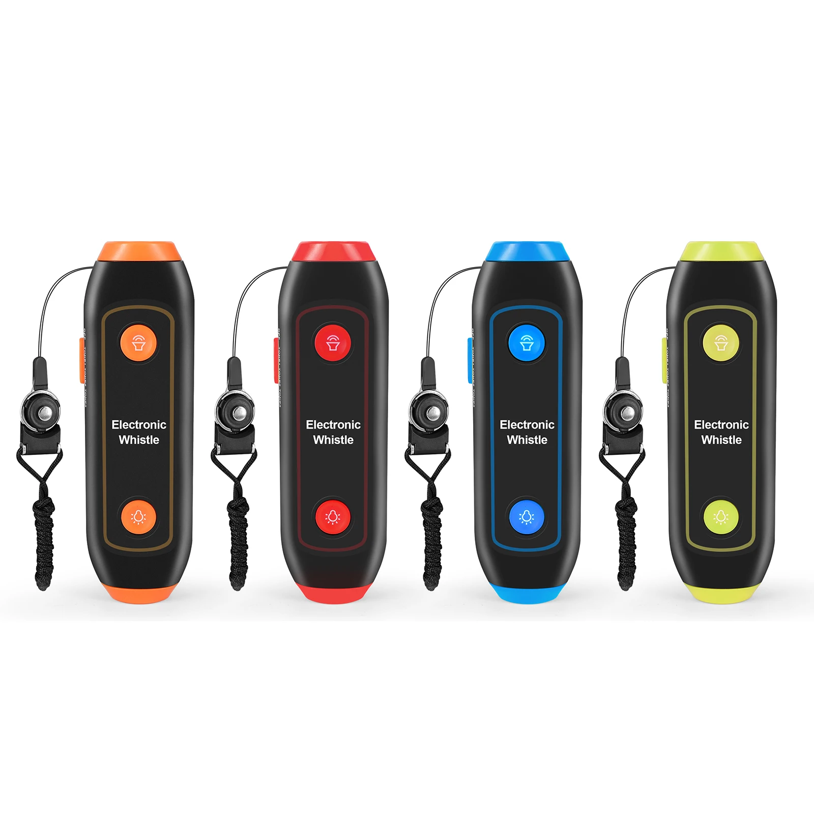Elektronische Pfeife mit Umhängeband, Sportpfeife, hohe Lautstärke, SOS-Licht, Taschenlampe, Outdoor, Camping, Wandern, Werkzeug für Trainer, Schiedsrichter