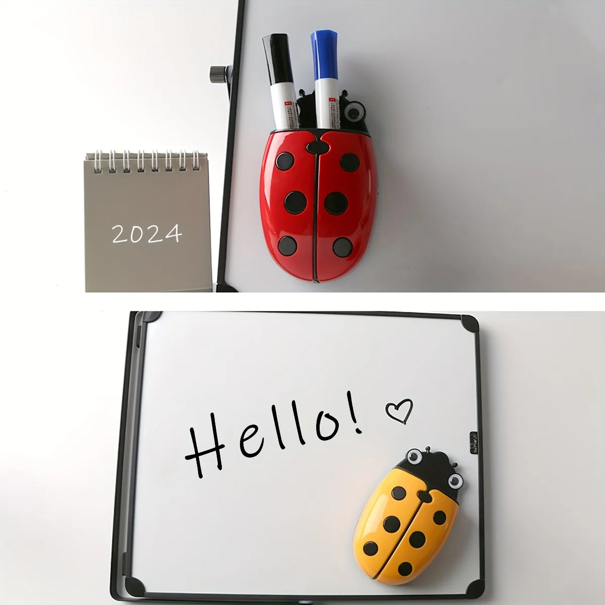 ที่ใส่ปากกาแม่เหล็ก Ladybug และยางลบ - อุปกรณ์เสริมไวท์บอร์ดอเนกประสงค์, กล่องเก็บพลาสติกการ์ตูน
