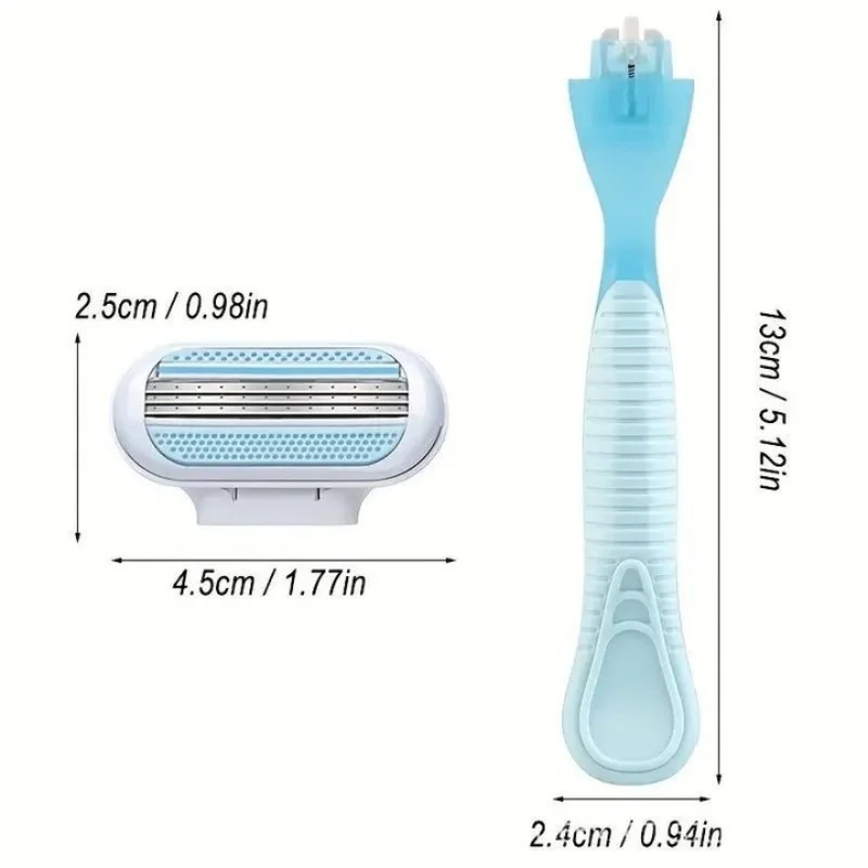 Cuchilla de afeitar de seguridad de 3 capas para mujer, afeitadora de depilación de belleza para rostro/pierna/ axila/bikini