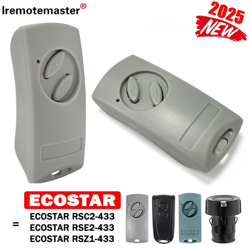 2025 New ECOSTAR RSE2 RSC2 RSZ1 433 MHz Gate Remote Control Rolling Code Garage Door Opener Hand Transmitter RSZ1-433 RSC2-433