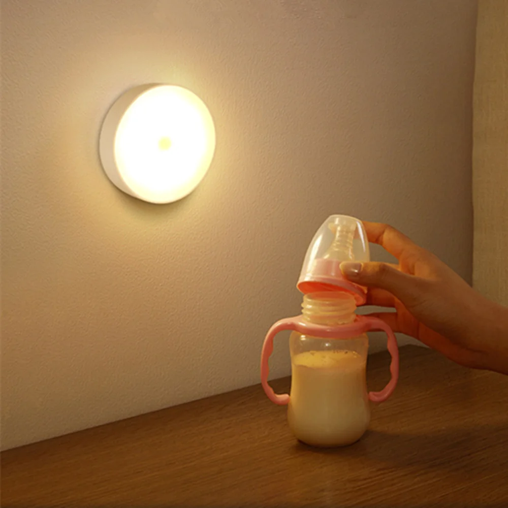 Sensor de movimento luz quarto luz da noite decoração do quarto usb lâmpada led recarregável luzes decoração para casa para escadas corredor armário
