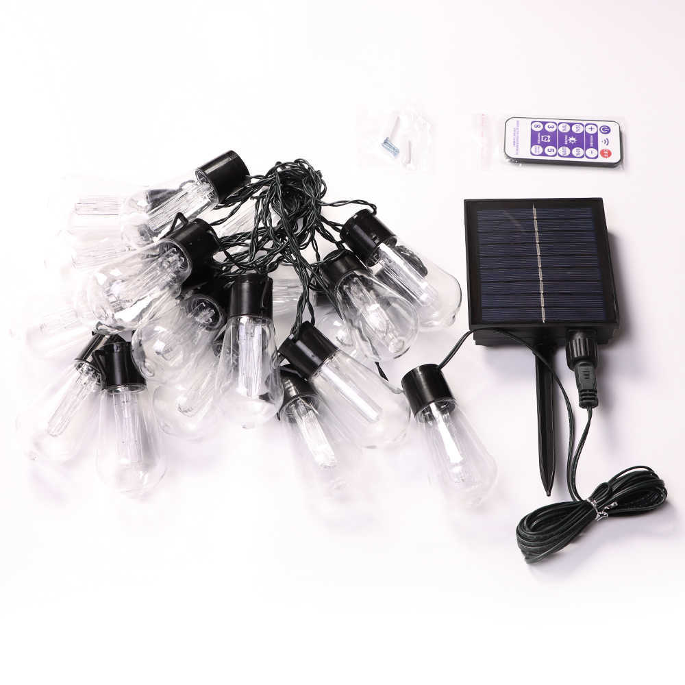 Hohe heller Solar String Lichter, 20FT(8M) 20 lampen Bruch, wasserdicht S14 LED Solar LED lichterkette im freien garten
