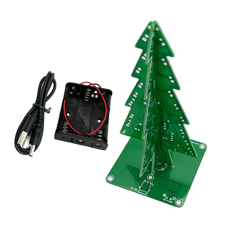 DIY Christmas Tree LED Flash Electronic Kit Soldering Assembly 3 Color / 7 Color Electronic Fun Welding