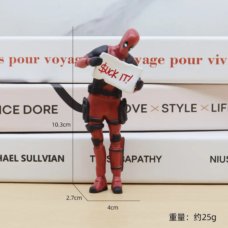 6 ตกแต่งโต๊ะ Deadpool รถบ้านสํานักงาน 8 ซม.X-MAN ตลกน่ารักรูปของเล่น