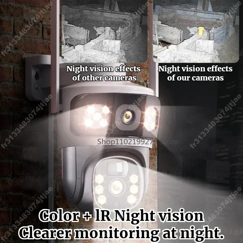 Kamera solarna 4K 8MP 4G z podwójnym obiektywem, darmowy prezent 256G pamięci, podwójne ekran, śledzenie, zewnętrzna kamera IP WIFI CCTV do monitoringu.