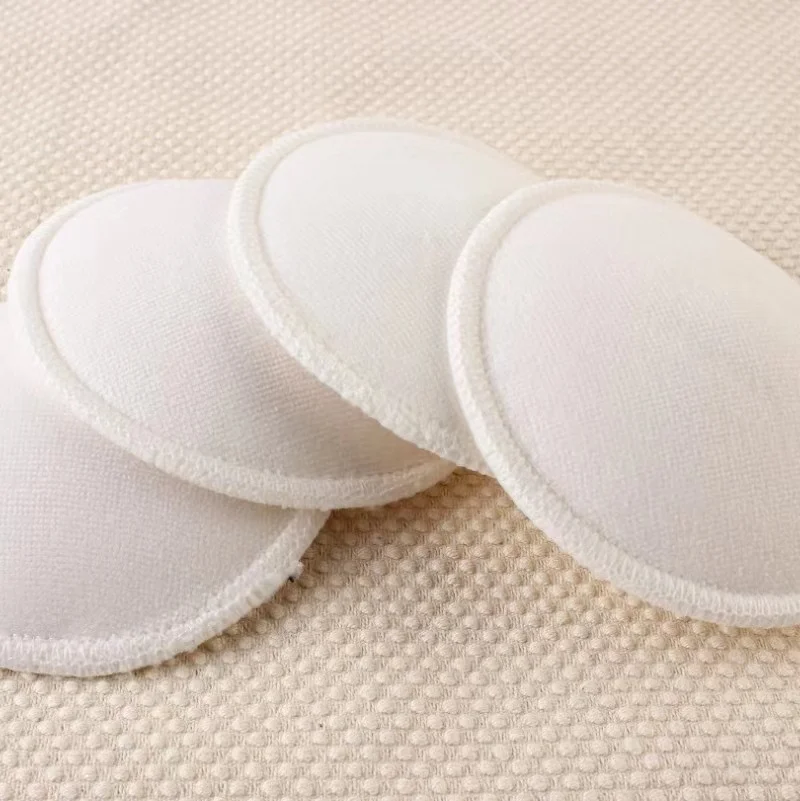 Almohadillas para el pecho, almohadilla para evitar derrames, algodón suave, lavable, reutilizable, absorbencia, lactancia, 4 unids/lote por paquete