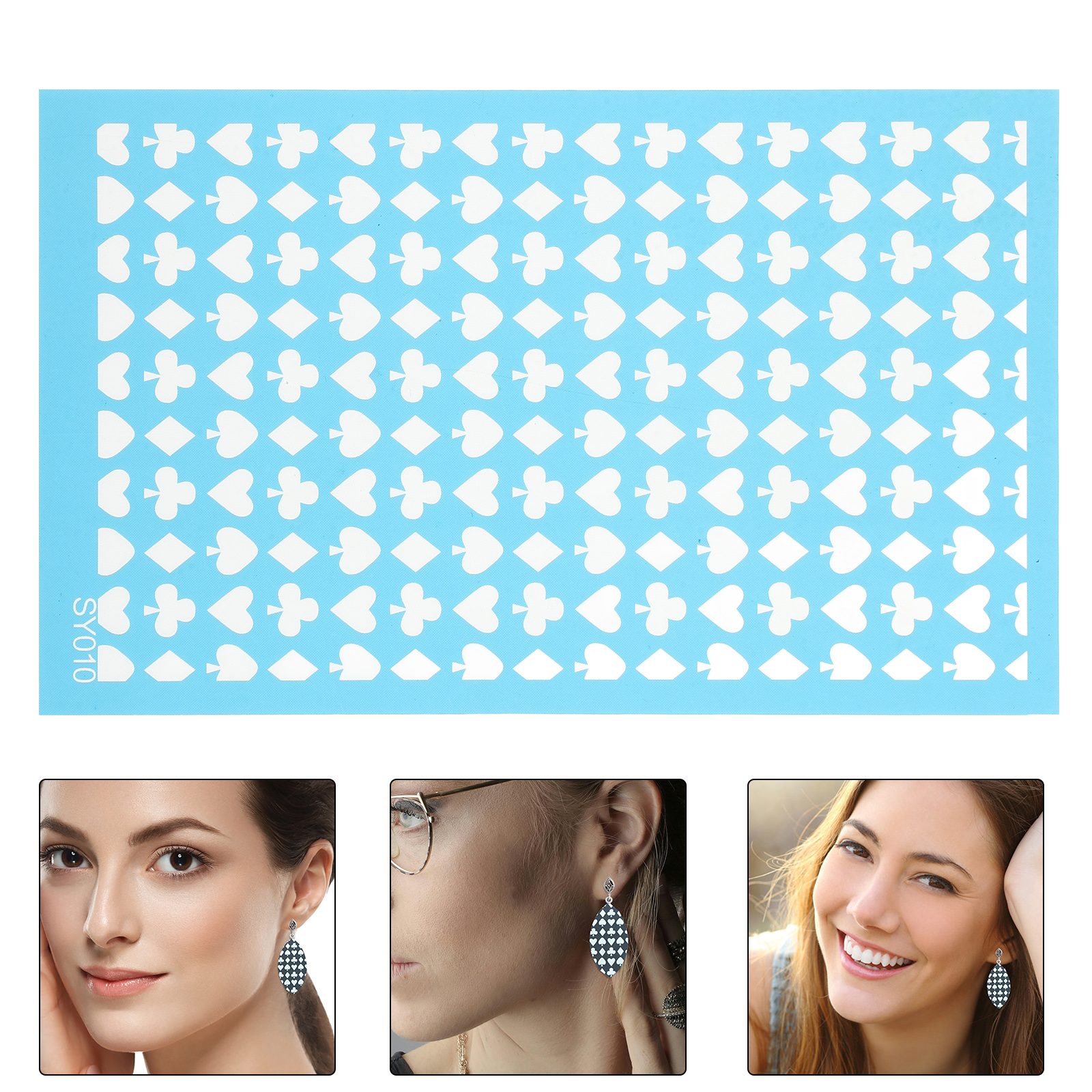 Cetakan Stencil Reusable untuk Kerajinan DIY, Template Tanah Liat Polimer, Alat Jaring Layar, Lembar Tekstur Tahan Lama, Dapat Dicuci, Portabel