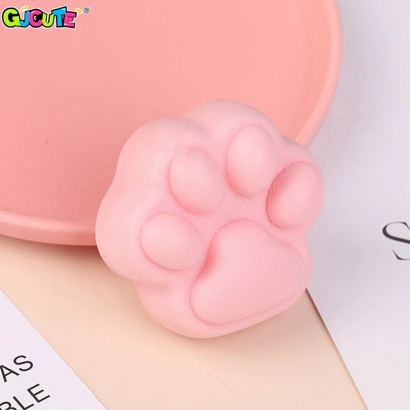 Cute Pink Small Cat Paw Slow Rebound Fidget Toy Cat Foot Wet Soft Finger Pinch Decompression Squishy Toy Release Toys