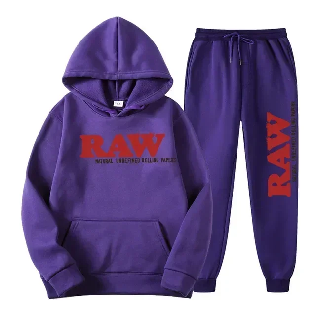 2024 Herren-Set RAW Trainingsanzug Herren Running Hoodie Jogginghose Herren-Set 2-teiliges Set Herren-Outfits Herbst Winter warme Sweatsuits