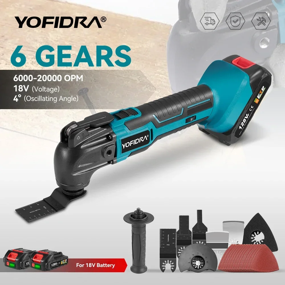 600 Вт осциллирующий многофункциональный инструмент 20000OPM Беспроводная электрическая деревообрабатывающая режущая пила Инструмент для украшения дома для батарейного штифта Makita