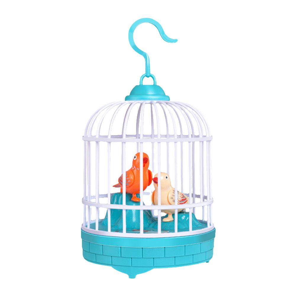 Voice-activated Induction Birds Birdcage Toy Mini Children Electronic Simulation Bird Cage Toy With Sound Realistic Voice Parrot