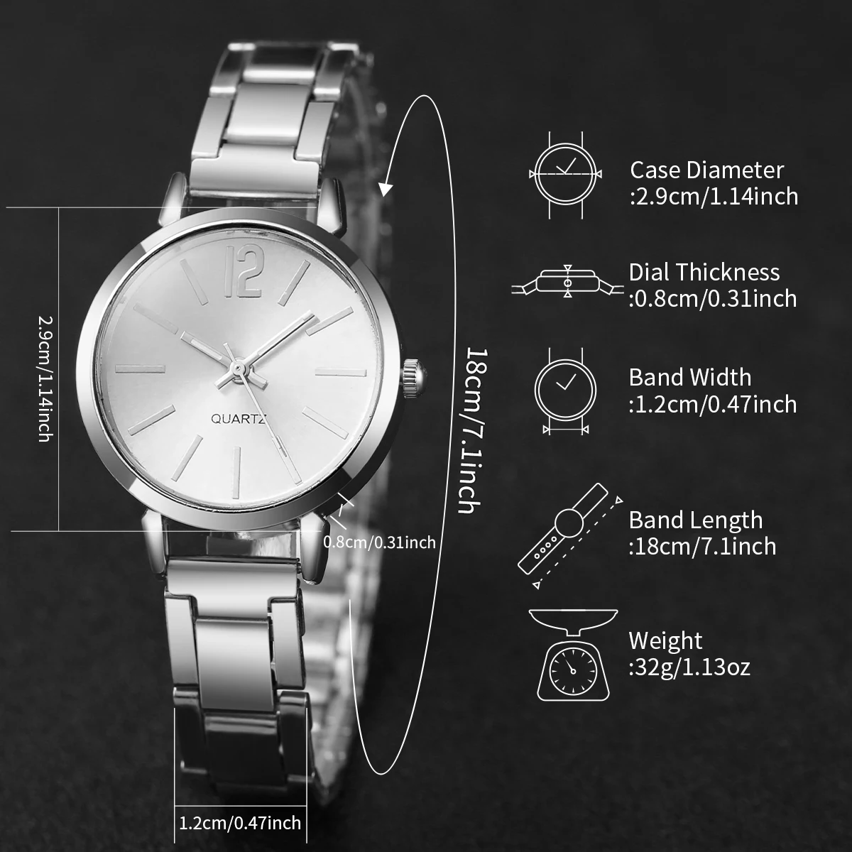 2 STKS Dameshorloge Mode Gouden Stalen Band Quartz Horloge Opening Manchet Armband Set