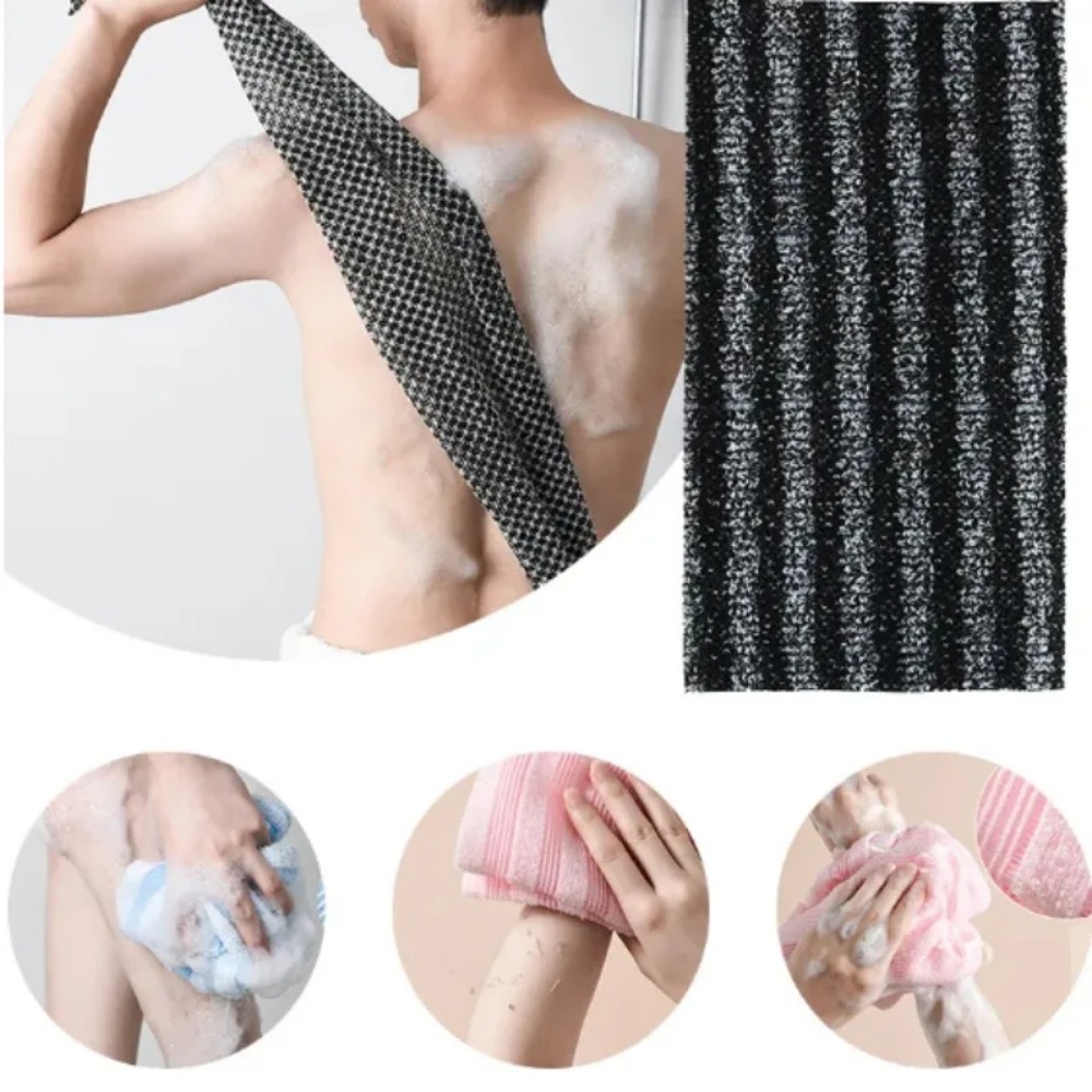 ญี่ปุ่นถู Washcloth ผ้าขนหนูไนลอนแปรงสําหรับกลับผ้าขนหนู Exfoliating Scrub ฟองน้ําอาบน้ํา Body อุปกรณ์ห้องน้ํา